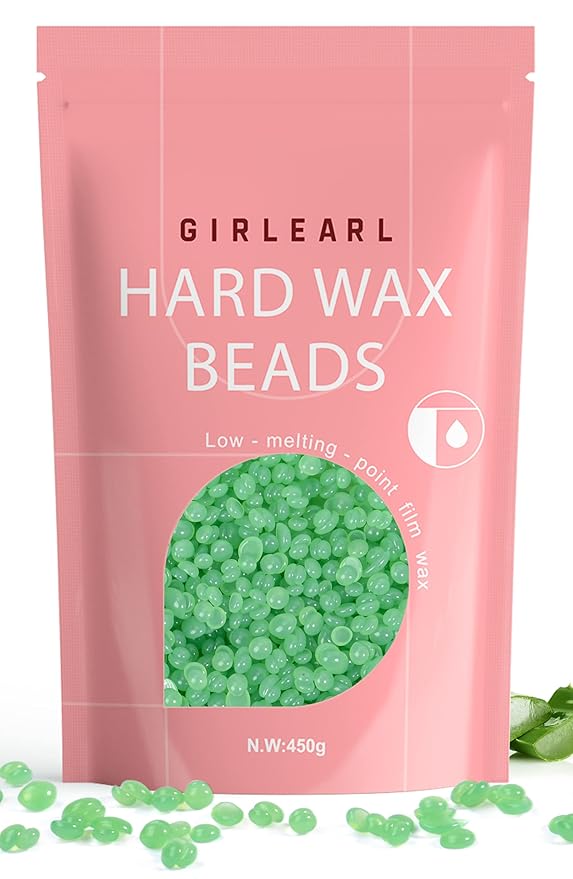 Wax Beads (1lb) for Hair Removal - Aloe Vera Formula, Perfect for Sensitive Skin, Eyebrow, Brazilian Bikini, Legs, Facial and Full Body Waxing at Home-BrightBean Baby