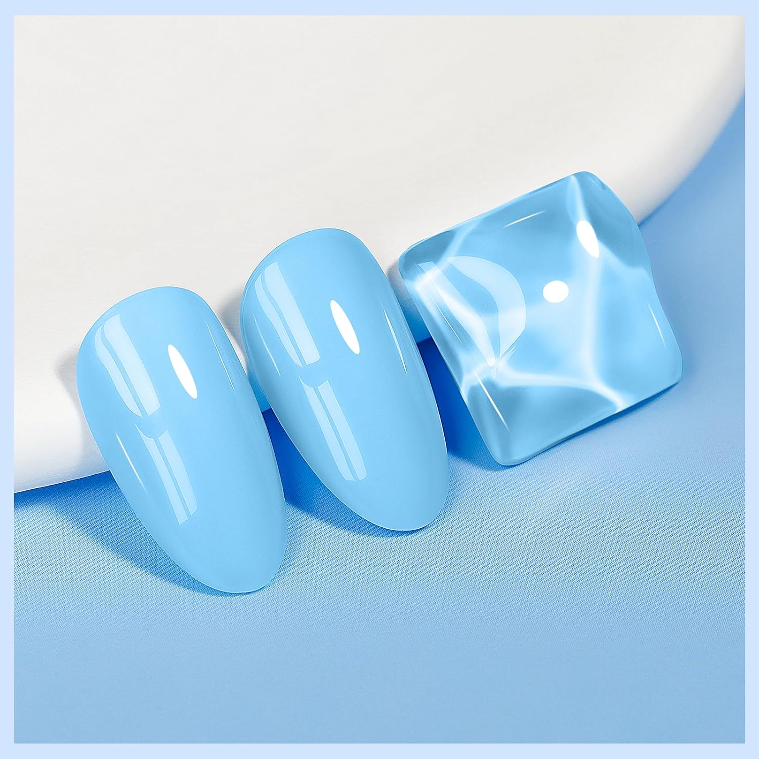 Blue Nail Polish Quick Dry Pastel Nail Lacquer Sheer Color, Light Blue Regular Fast Dry Fingernail Polish Bulk Non Gel Long-Lasting DIY Salon Gift For Women-BrightBean Baby