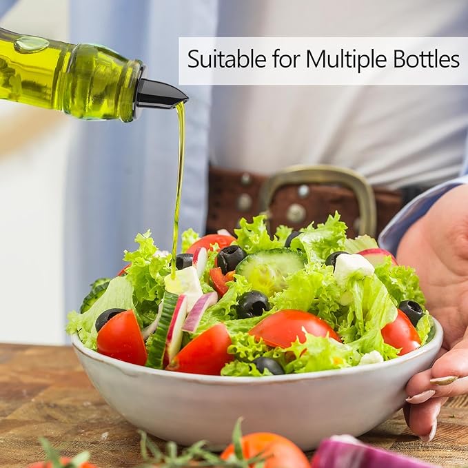 200 Pack Bottle Pourers Wine Pourers Plastic Liquor Free Flow Pourers Spout Pourer Black for Kitchen Olive Oil Mixed Drinks, 2.7 * 1.2 Inch