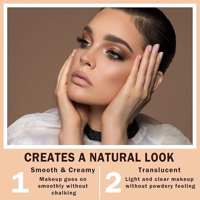 Setting Powder Loose Face Powder Lightweight Soft Smooth Brighten Minimizes Pores Long Lasting Oil Control Loose Powder Makeup For Matte Flawless Finish 00#Prism-BrightBean Baby