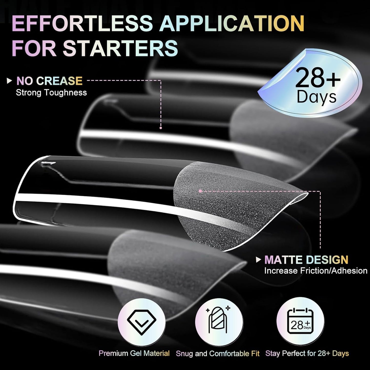 Square Nail Tips Medium Square Gel Nail Tips 240Pcs Pre-Etched Soft Acrylic Nails Tips Half Matte Full Cover False Nail No C Curve for Nail Extension French Nails Manicure Home DIY Salon 12 Sizes Tips-BrightBean Baby