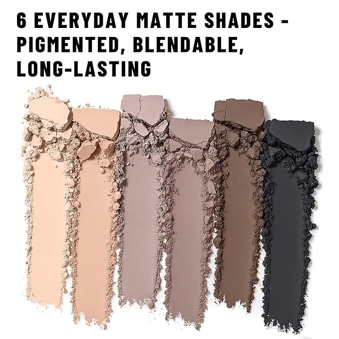 6 Colors Mini Naked Eyeshadow Makeup Palette Neutral Nude Smoky Eye Shadow Taupe & Brown Matte Make Up Pallet with Mirror Highly Pigmented Long Lasting Waterproof Travel Size Gift Kit 01-BrightBean Baby