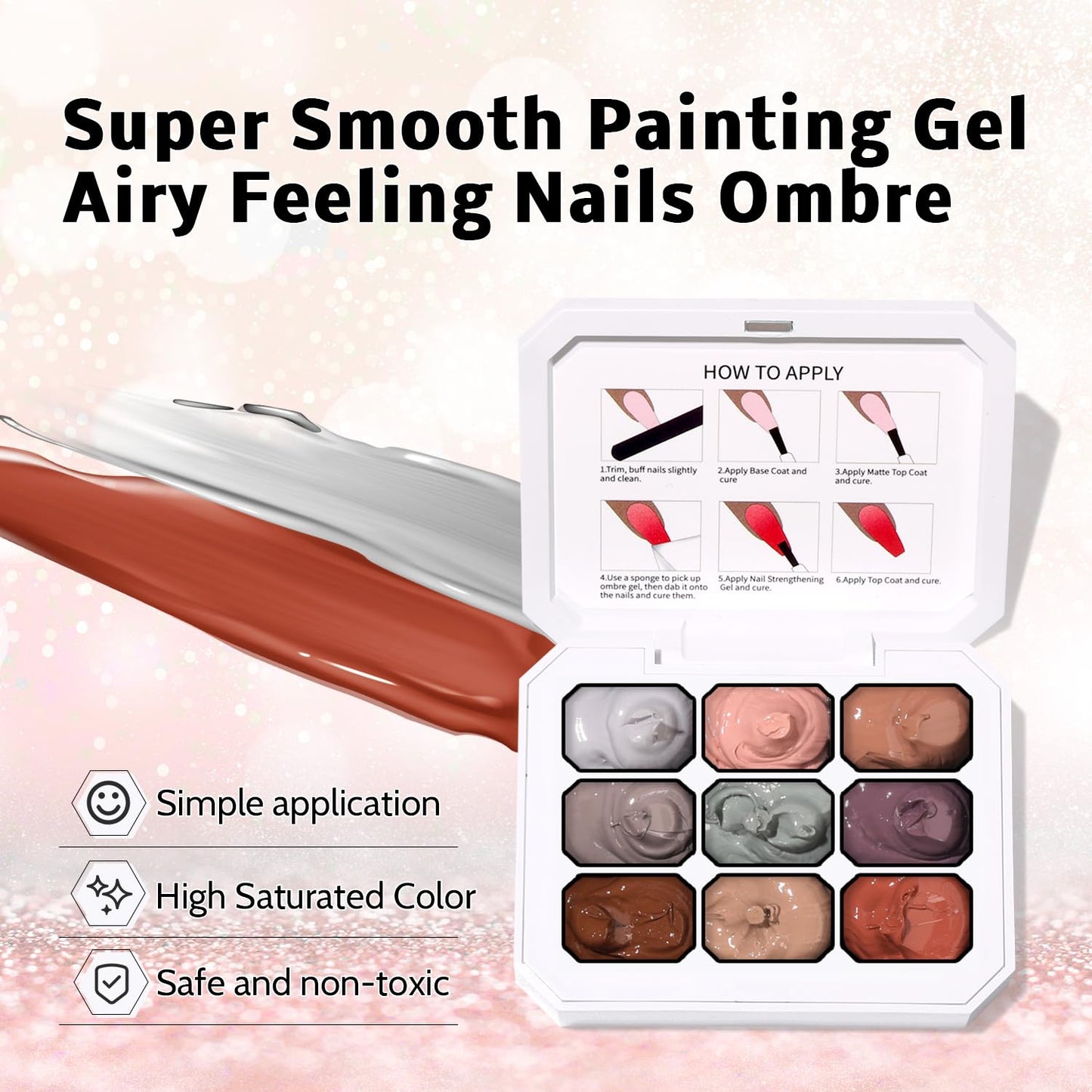 Nail Art Brushes Kit, Multifunctional Nail Brushes for Nail Art Nail Design Brush Gel Nail Brush for Nail Extension Nail Art Liner Brush Dotting Tools for DIY (9 Colors Set G)-BrightBean Baby