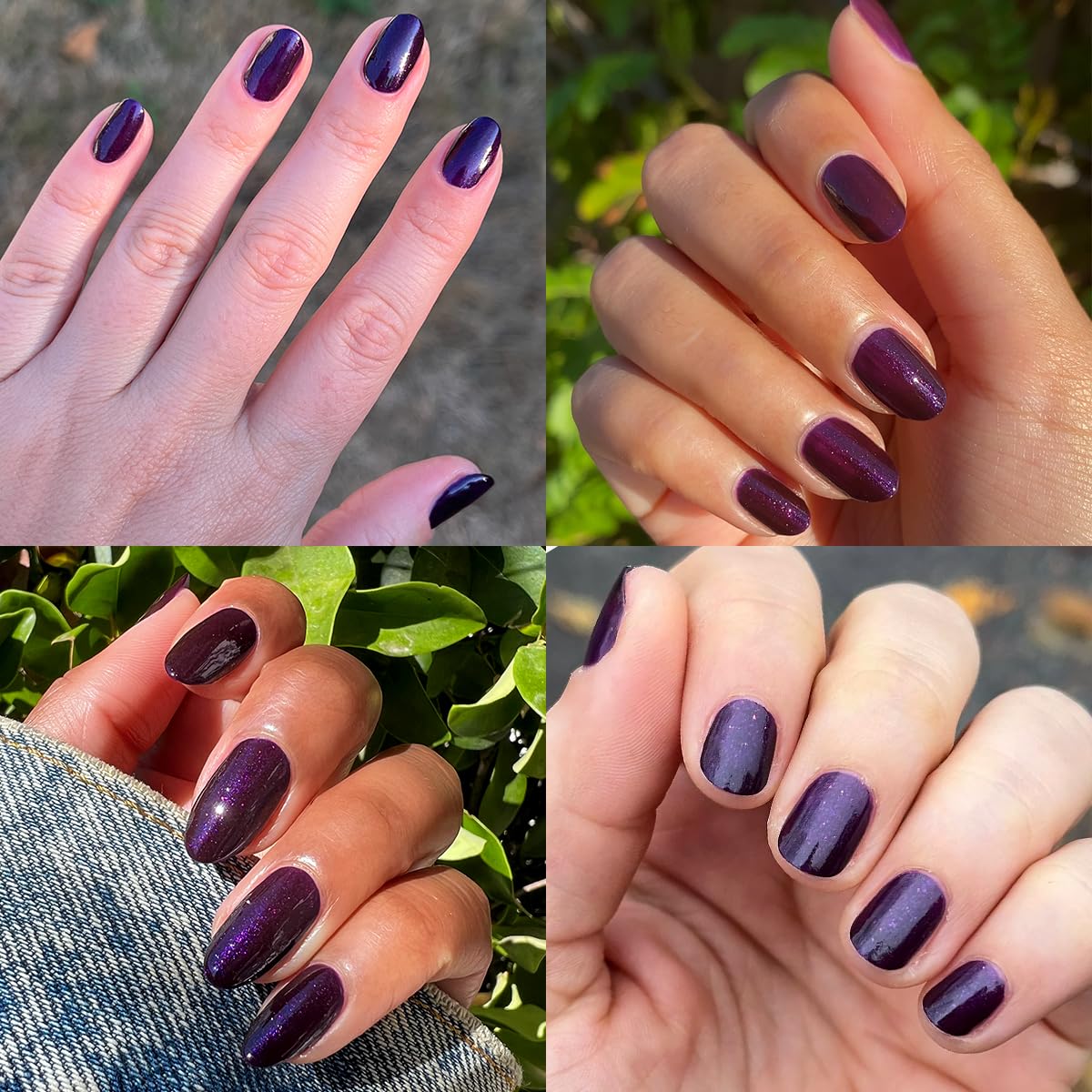 Olive & June Quick Dry Nail Polish | Instant Fast-Drying Smudgeproof Color | 15-free, Vegan Cruelty-Free Formula | Lasts up to 5 Days | Salon-Quality Manicure Pedicure at Home|Enchanted Violet Shimmer-BrightBean Baby