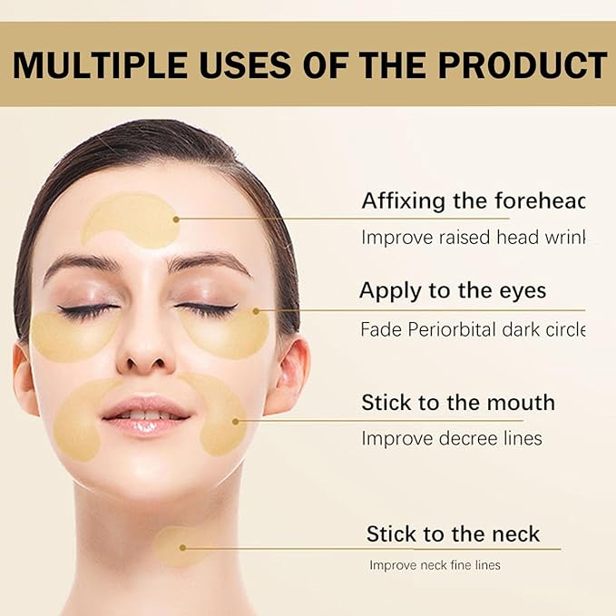 24k Gold Under Eye Patches,60PCS Collagen Eye Masks for Puffy Eyes,Dark Circles,Reduce Wrinkles,Natural Refresh Revitalizing Eye Skin Care Products-BrightBean Baby