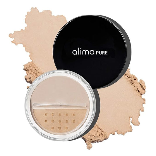 Alima Pure Matte Foundation Loose Mineral Powder Foundation Makeup, Loose Powder Makeup Oil Free Talc Free Powder, Natural Makeup Mineral Foundation Full Coverage Natural Foundation Powder .15 oz/4.5g-BrightBean Baby