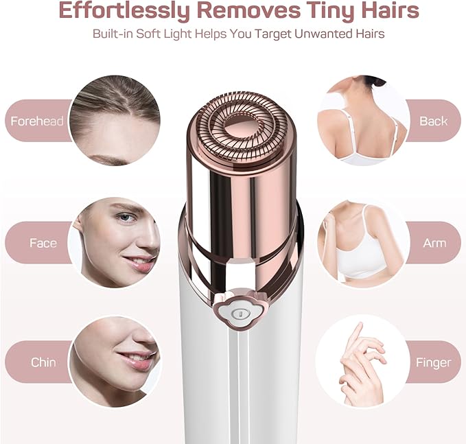 Facial Hair Remover, Upper Lip Hair Removal for Women, Electric Face Razor/Shaver, Gurelax Hair Removal Device, with a Storage Bag