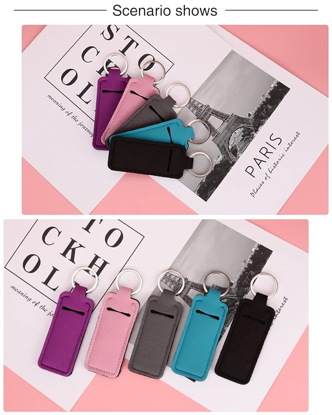 Lip Balm Sleeve Pouch Chapstick Holder With Clip Lipstick Lip Gloss Holder Stocking Stuffers Gift for Women (5pcs)-BrightBean Baby