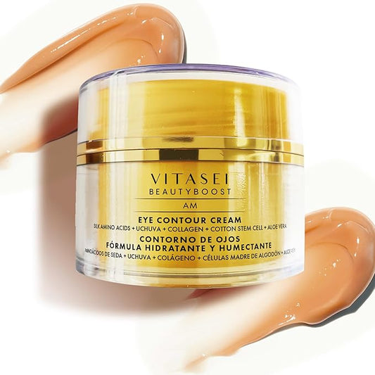 Moisturizing Eye Cream w/Aloe Vera, Collagen, Hyaluronic Acid, Cotton Stem Cells for Dark Circles, Puffiness & Bags - Under Eye Hydration Cream for Women & Men (1 Fl Oz)-BrightBean Baby