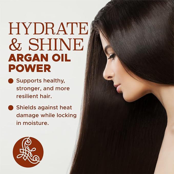 L LUSETA Argan Oil Hair Serum, 100% Pure Argan Oil for Frizzy Control Dry Damage , Repair, Shine Smoothing Strengthening & Nourishing, 3.38 Fluid Ounces-BrightBean Baby