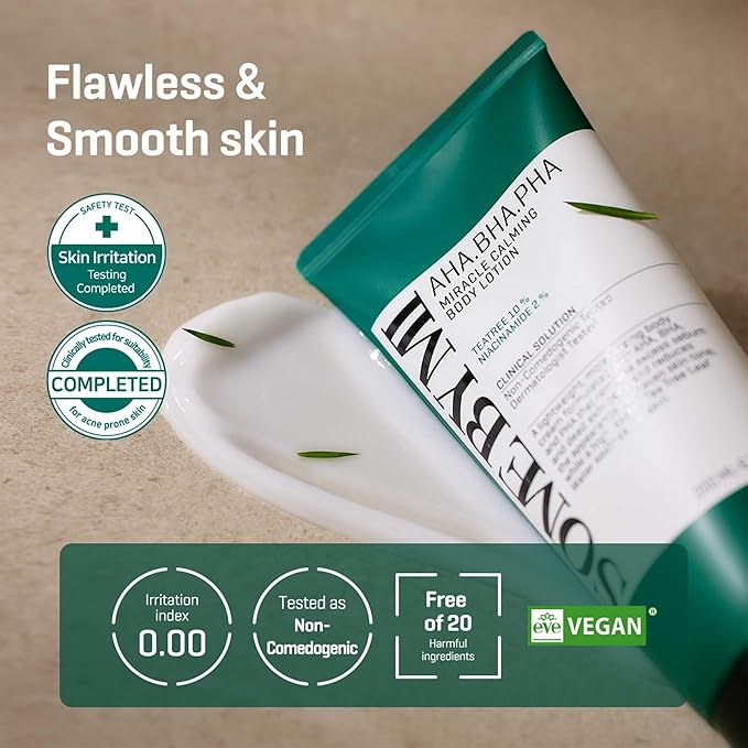 SOME BY MI AHA BHA PHA Miracle Calming Body Lotion – 6.76oz, 200ml – Korean Exfoliating Salicylic Acid Body Moisturizer for Dry Skin – Daily Hydration & Soothing Care with Centella – Korean Skin Care-BrightBean Baby