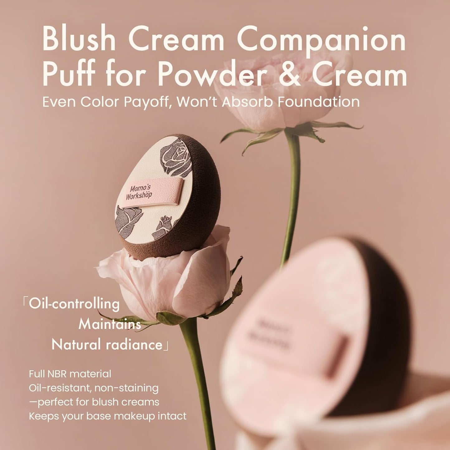 Multi-Use Mini Makeup Sponge Set,Oil-Control & Makeup Setting, Cut-Edge Design for Cream & Powder Products, for Oily Skin,Pink-Brown, 3PCS Mini Beauty Concealer Sponges & Storage Case-BrightBean Baby