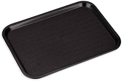 Carlisle FoodService Products CT121603 Café Standard Cafeteria / Fast Food Tray, 12" x 16", Black