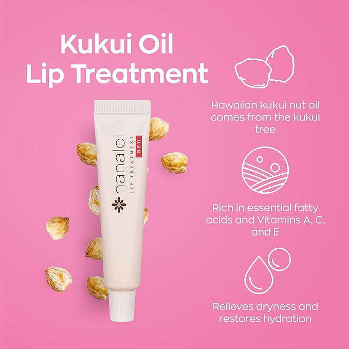 Hanalei Hydrating Lip Treatment Balm – Cruelty-Free, Paraben-Free Moisturizer for Severely Dry, Chapped Lips – Kukui Oil, Shea Butter & Grapeseed Oil –Multi Colored Tint, Travel-Size 3-Pack (5ml X 3)-BrightBean Baby