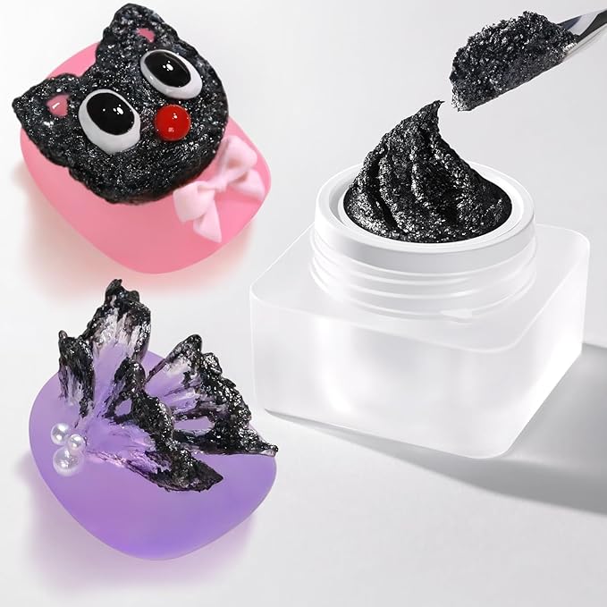 Double Rhythm 3D Nail Gel Solid Sculpting Gel for Nail Art Non-Sticky Hard Gel for Building Carving Molding Nail Extension Soak Off UV/LED Salon Home DIY 0.5 Oz (Gypsum Black)-BrightBean Baby