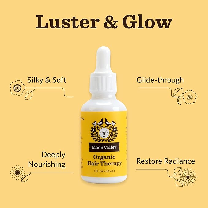 Moon Valley Organics Organic Hair Therapy for Every Type of Hair With MCT Oil, Jojoba Oil, Argan Oil, And Rosemary - Reduce Frizz, Hydrate, Heal Damaged Hair-BrightBean Baby