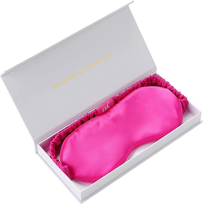 Silk Sleep Mask Light Blocking Luxury 100% Mulberry 19mm Silk Eye Mask Eye Cover Blindfold Ultra Soft Light & Comfy Anti Aging Skin Care with Travel Bag Gift Package-BrightBean Baby
