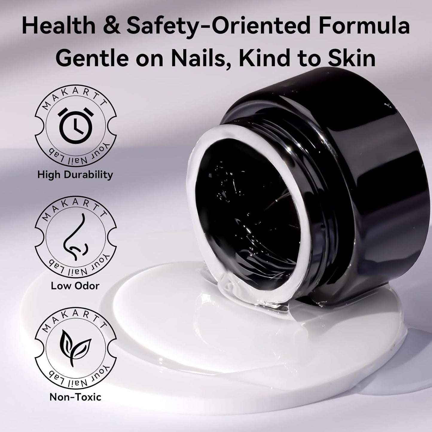 Makartt Clear Gel Builder: Nail Extension, Strong, Self-Levelling, Long Lasting for Strengthener Sculpture Broken Nails Repair Protection, UV LED Lamp Cure Required, Home Salon DIY Manicure 1.06 oz-BrightBean Baby