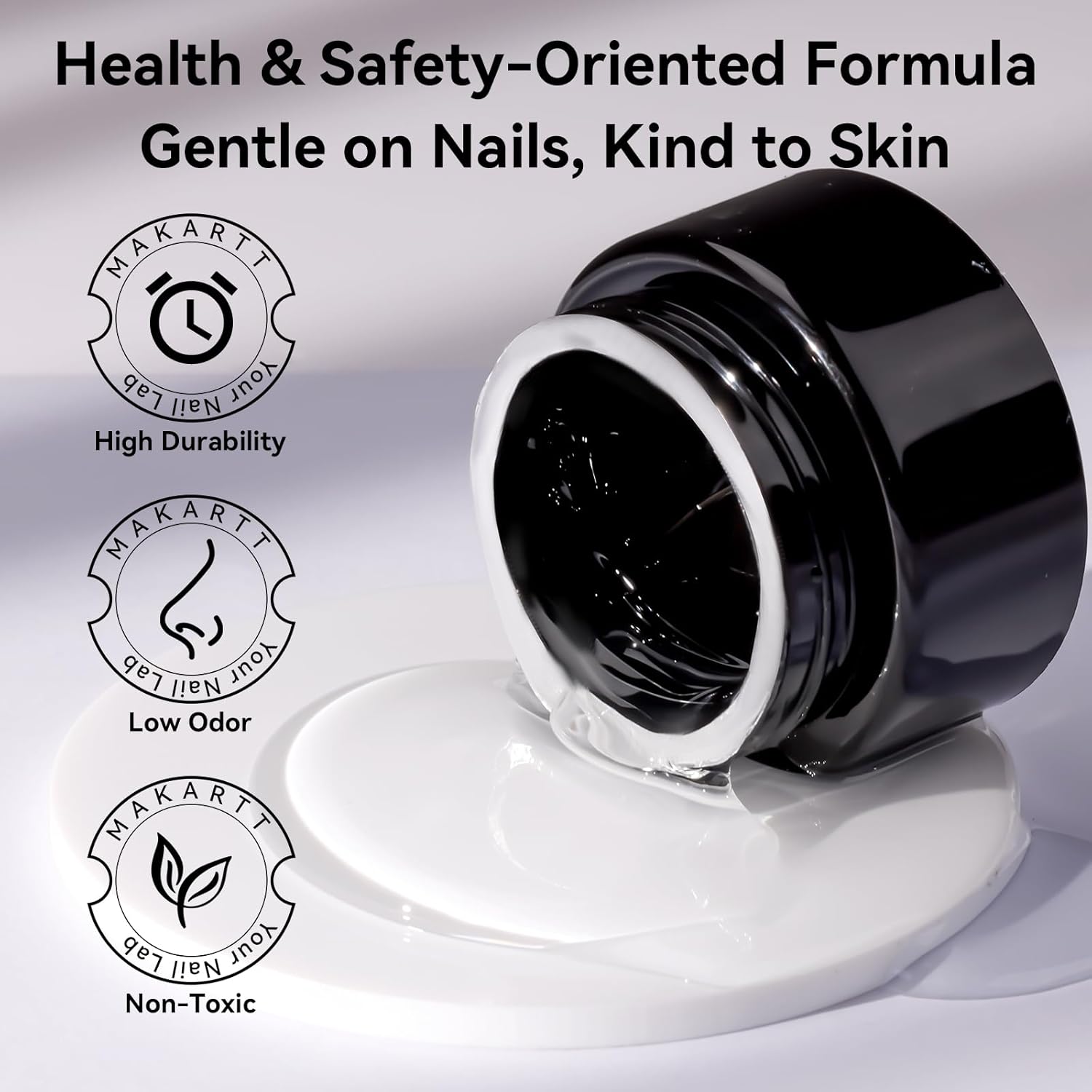 Makartt Clear Gel Builder: Nail Extension, Strong, Self-Levelling, Long Lasting for Strengthener Sculpture Broken Nails Repair Protection, UV LED Lamp Cure Required, Home Salon DIY Manicure 1.06 oz-BrightBean Baby