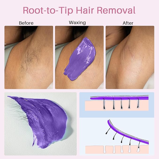 BLITZWAX Brazilian and Bikini Waxing Kit for Women, Hard Wax Warmer for Face, Legs, and Body, At Home Hair Removal Kit, Beginner Friendly, Quick Heating, Frost Reverb Digital Wax Pot-BrightBean Baby