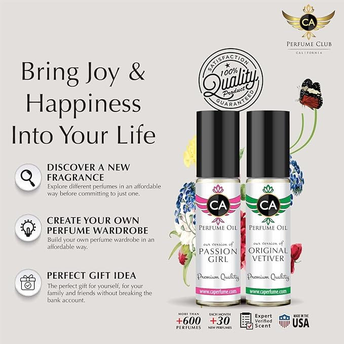 CA Perfume Impression of Obsessional For Men Replica Fragrance Body Oil Dupes Alcohol-Free Essential Aromatherapy Sample Travel Size Concentrated Long Lasting Attar Roll-On 0.3 Fl Oz/10ml-BrightBean Baby