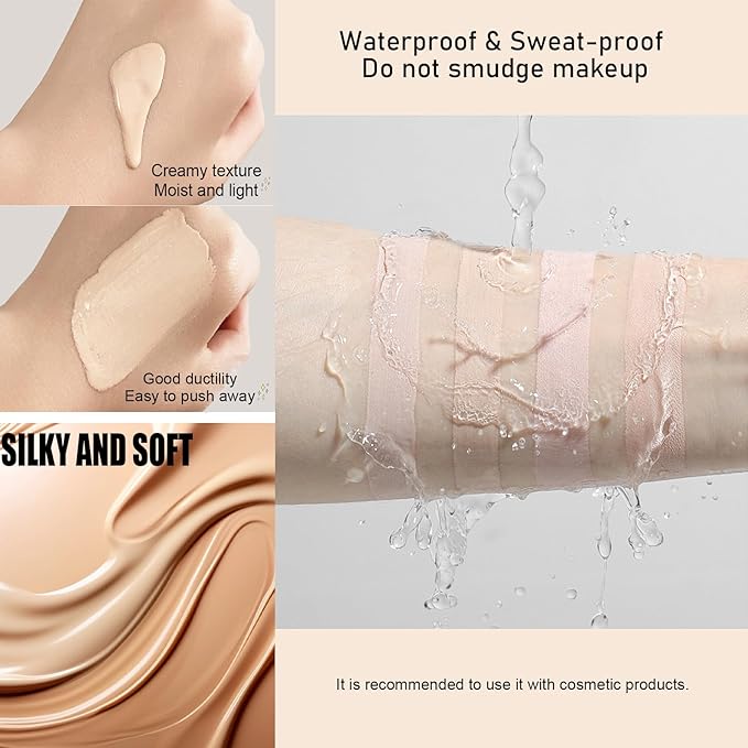 Glow Contour Face Bronzer Highlighter Illuminator Oil Liquid Foundation Cream Contour Concealer Blendable & Smooth Glowing Skin Lightweigh Luminizing Long Lasting Face Shaping Contouring Makeup-BrightBean Baby