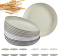 12 Pcs Unbreakable Deep Dinner Plates Set, 10 inch Reusable Plastic Wheat Straw Plates, Microwave and Dishwasher Safe Plate for Kitchen, Lightweight Plate for Dessert, BPA Free, 4 Colors