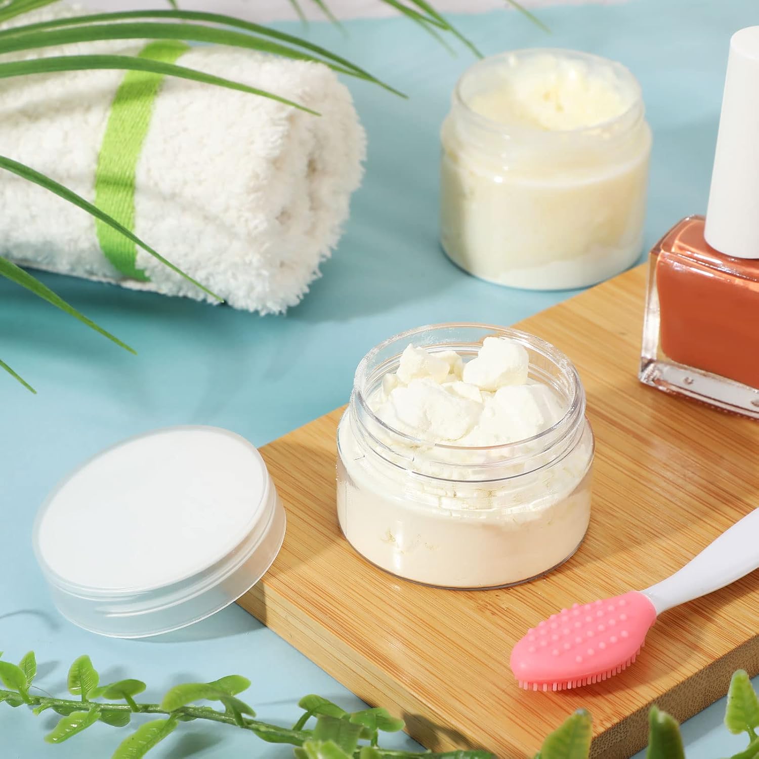 SATINIOR 100 Pcs Plastic Jars with Lids Small Containers Lids Wide Mouth Small Plastic Containers for Lotion Cream Rhinestones Body Butters Travel Storage(2 oz,Clear)-BrightBean Baby