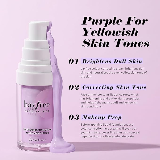 Color Correcting Cream Tinted Moisturizer, Makeup Primer for A Brightening Complexion, Formulated with Centella Asiatica and Vitamin E-BrightBean Baby