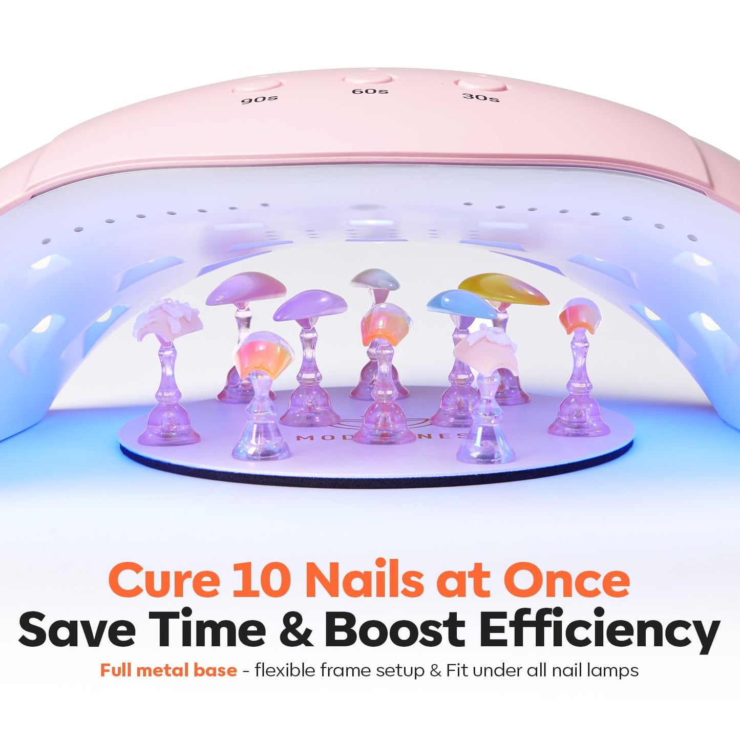 Modelones Nail Stand Set, Magnetic Nail Stands for Press ons False Nail Tips Practice Acrylic Holder with 200pcs Sticky Tabs Strong Metal Base Painting Display DIY & Salon Use Beginner Supplies-BrightBean Baby