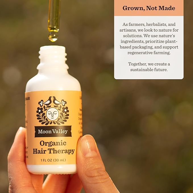 Moon Valley Organics Hair Therapy for Extra Thick Hair - With MCT Oil, Jojoba Oil, Argan Oil, And Rosemary - Reduce Frizz, Hydrate, Heal Damaged Hair-BrightBean Baby