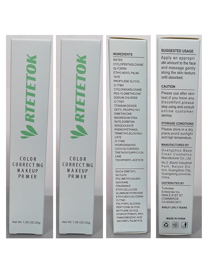 Green Primer Color Correcting for Face Before Makeup, Smoothing Primer Color Corrector for Redness, Brightening Base Makeup for Combination Skin-BrightBean Baby