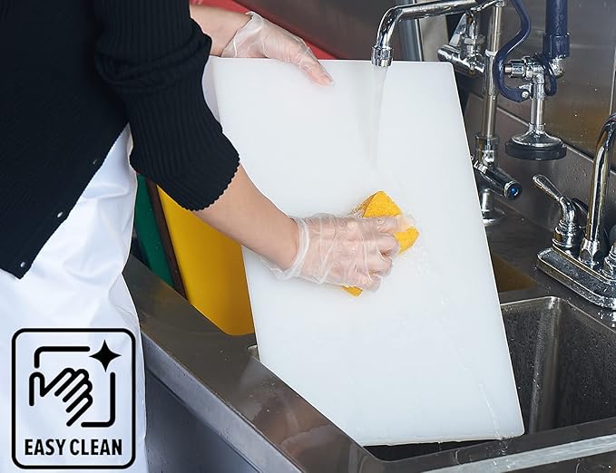 CURTA Cutting Boards for Kitchen, 20" x 14" x 0.5" White Color Coded Plastic Commercial Chopping Board with Anti Slip Surface Dishwasher Safe
