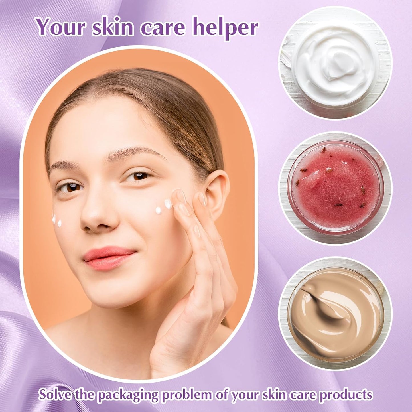 SATINIOR 100 Pcs Plastic Jars with Lids Small Containers Lids Wide Mouth Small Plastic Containers for Lotion Cream Rhinestones Body Butters Travel Storage(4 oz,White)-BrightBean Baby