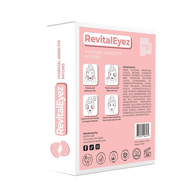 RevitalEyez Brightening Hydrogel Under Eye Patch with Niacinamide, Collagen & Rose Petals for Puffy Eyes, Wrinkles, Dark Circles (10 pairs)-BrightBean Baby