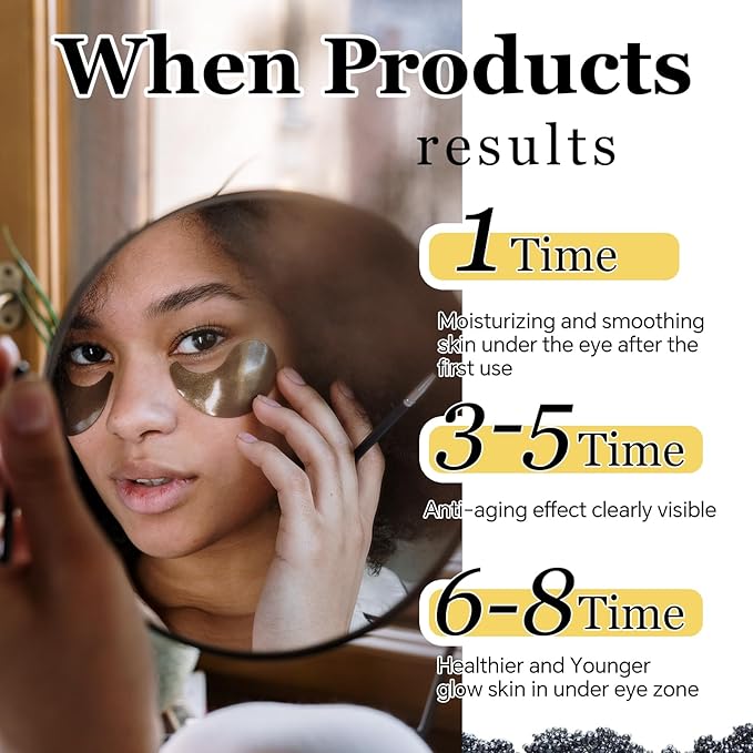 Under Eye Mask Moisturizing Eye Mask Patches,60PCS Eye Treatment Mask Cooling Under Eye Pads for Brightening Repairing and Refreshing Your Skin Under Eye Mask, Beauty Skin Care Gift (black)-BrightBean Baby