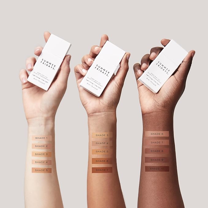 Summer Fridays Sheer Skin Tint - Tinted Moisturizer with Hyaluronic Acid - Helps Diminish Uneven Skin Tone - Sheer to Light Coverage - Shade 8 - Medium Deep with Neutral Warm Undertones (1 Fl Oz)-BrightBean Baby