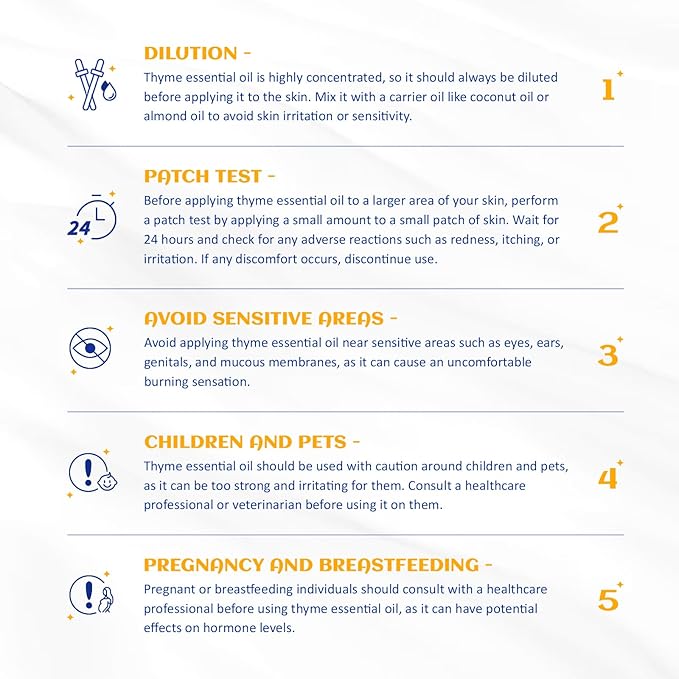 HIQILI 3.38 Fl Oz Thyme Essential Oil, 100% Pure Undiluted for Hair, Skin, Diffuser, Aromatherapy, Includes 10ML Travel Bottle - 100ML-BrightBean Baby