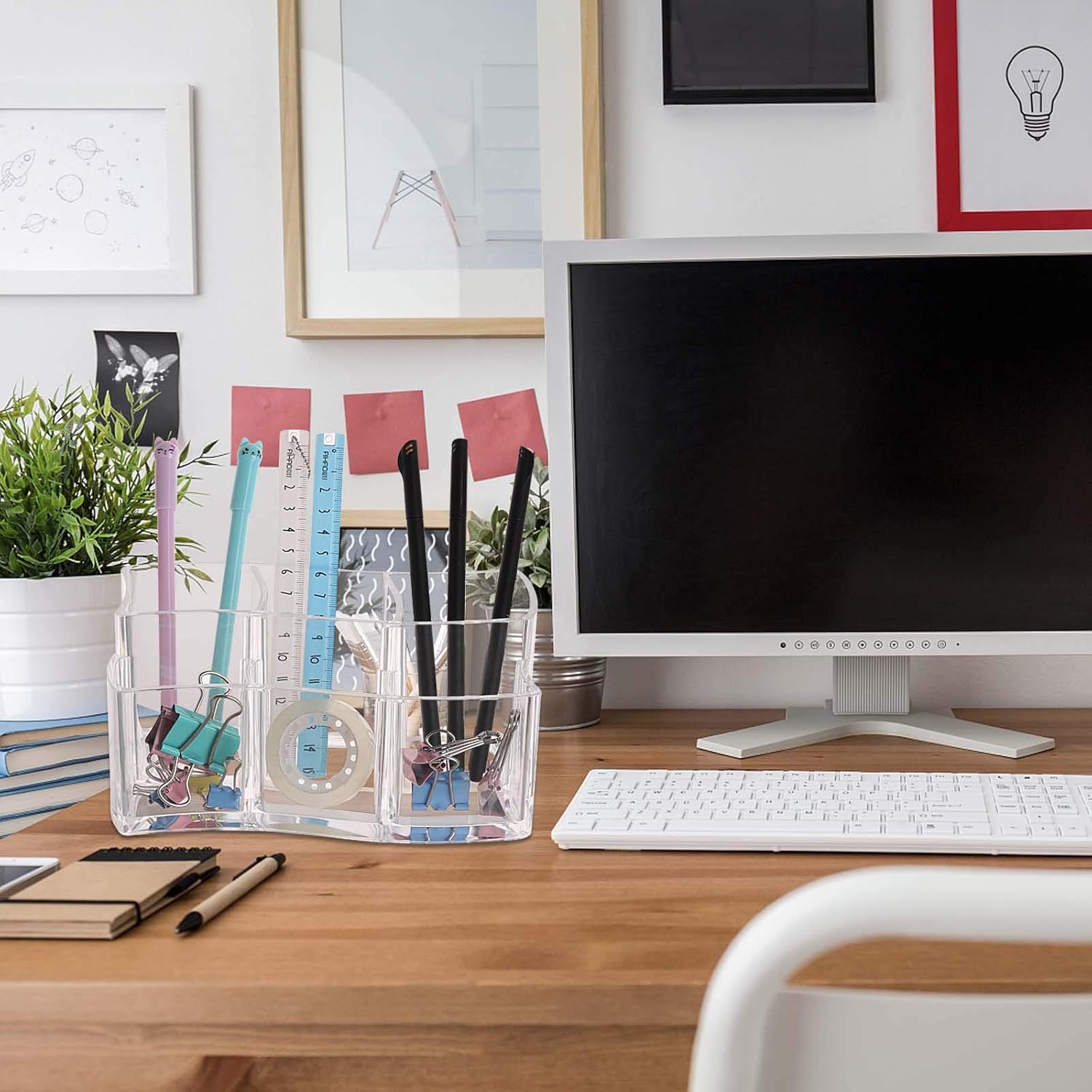 Tbestmax 6 Slot Acrylic Makeup Brushes Holder Organizer, Clear Eyebrow Pen Container Cosmetics Storage-BrightBean Baby