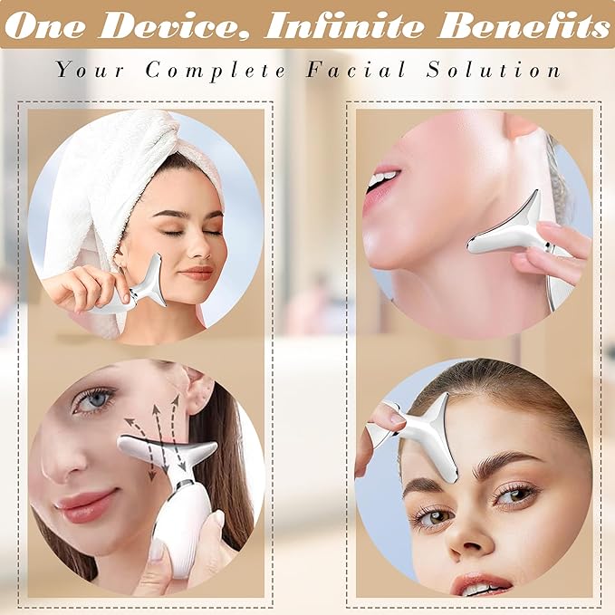 Facial Massager for Women and Men – Face Roller for Skin Tightening, Wrinkle Reduction, Anti-Aging, Face Lifting, Skin Care, Beauty Tool for Jawline, Neck Massager, Rechargeable Home Spa Device,-BrightBean Baby