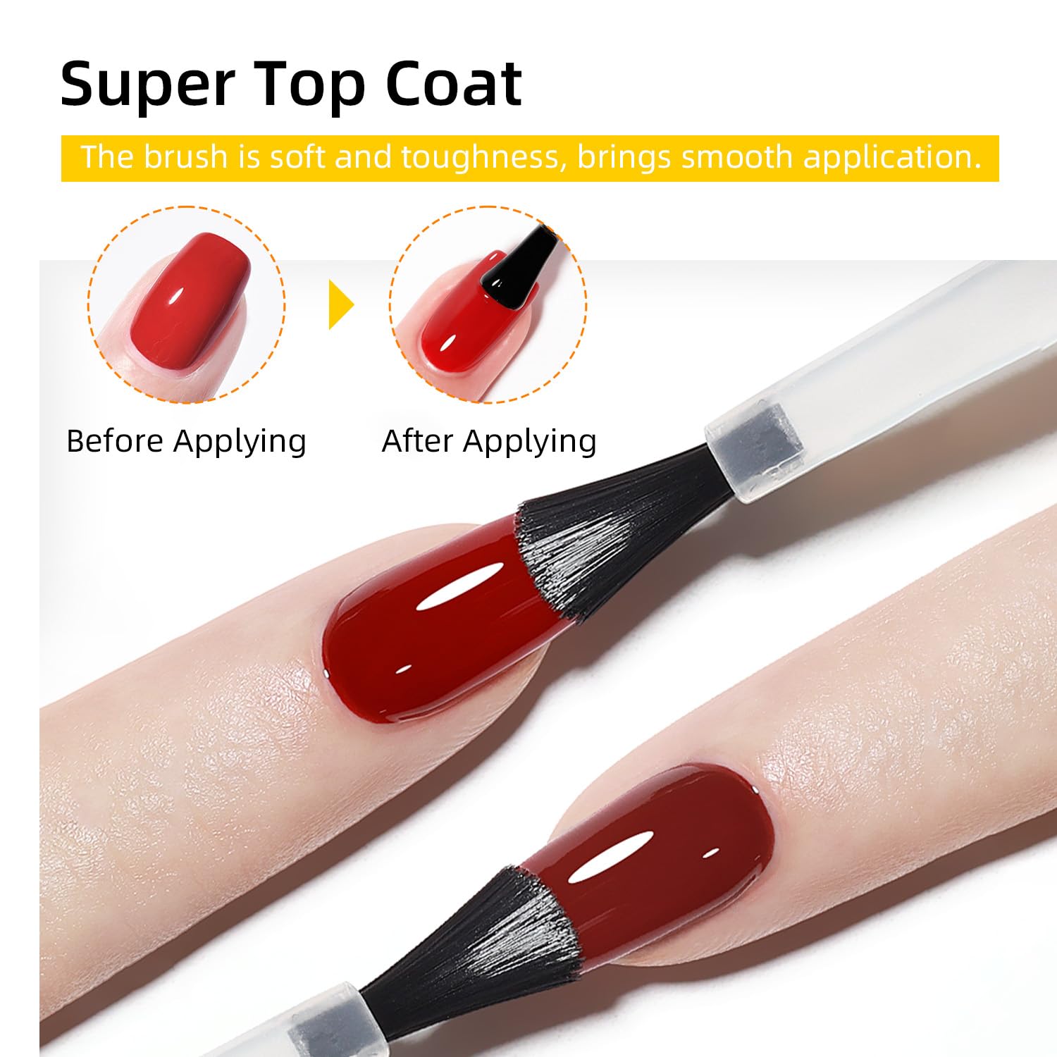 JODSONE 18ml Top Coat Gel Polish No Wipe High Gloss Shine Finish Long Lasting Gel Nail Polish Professional Manicure for Home DIY and Nail Salon-BrightBean Baby