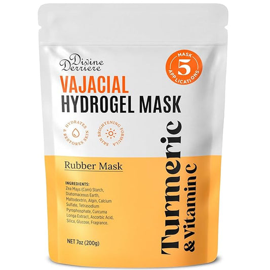 Divine Derriere Vajacial Hydrogel Mask - Premium Modeling Mask with Turmeric & Vitamin C - Deeply Purifying & Super Hydrating Facial and Vajacial Mask, Peel-Off Mask, Hydro jelly Mask Powder Kit-BrightBean Baby