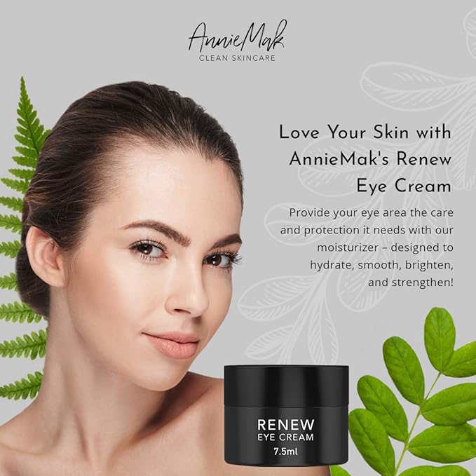 AnnieMak Renew Eye Cream for Dark Circles, Puffiness & Wrinkles Around Eyes, Under Eye Brightener, Vitamin Infused Moisturizer, Hydrating, Brightening & Smoothing Skin Care (0.25 fl oz)-BrightBean Baby