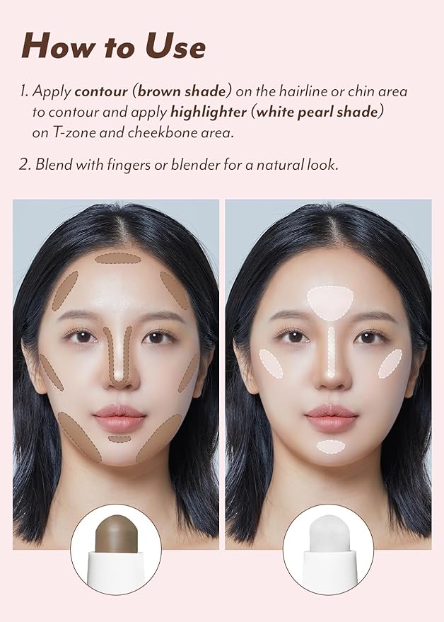 I'M MEME I'm Multi Stick Dual | Two Shade Shading and Highlighting Matte Finish | Suitable for Beginners Portable Size | 002 Cool Contouring-BrightBean Baby