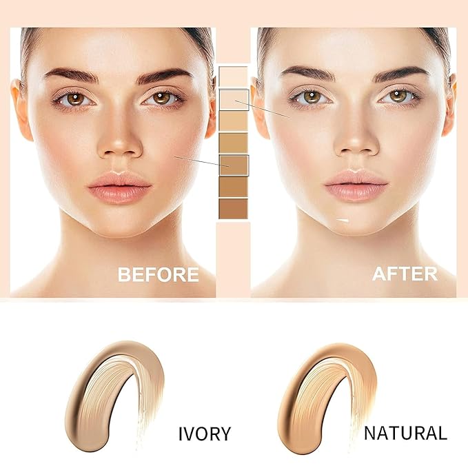 NOISSUE Cc Cream Skin Tone Adjusting CC Cream SPF 50, Face Sunscreen and Foundation, Colour Correcting Self Adjusting Soft Moisturizing Skin Tone Gel Invisible Pore Light Oil-Free (2pcs-Natural)-BrightBean Baby