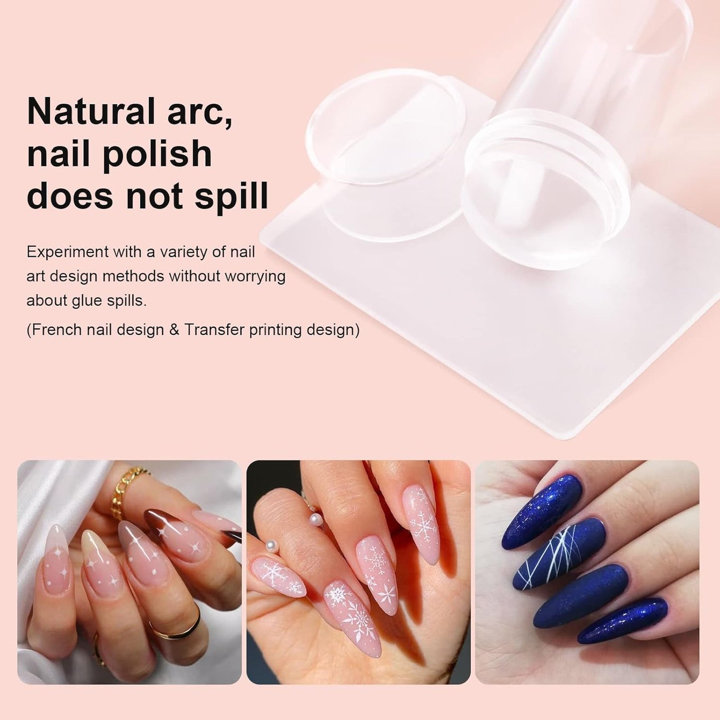 14PCS Nail Art Stamper Clear Silicone Nails Stamping Jelly with Scraper Transparent Visible Body DIY Manicure Nail Art Tool P-BrightBean Baby