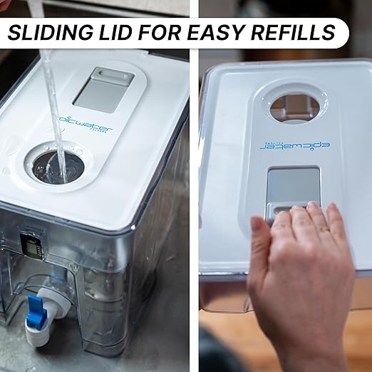 Epic Pure Countertop Water Filter Dispenser for Drinking Water. 36 Cup 150 Gallon Filter. BPA Free Removes Fluoride, Chlorine, Lead Water Purifier Large Water Jug Dispenser