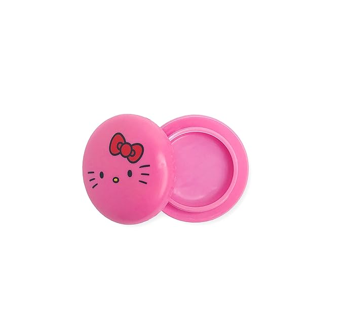 The Crème Shop x Sanrio Hello Kitty Macaron Lip Balm (Hello Kitty Icing On The Cake) Korean Cute Scented Pocket Portable Soothing Advanced Must-Have on-the-go-BrightBean Baby