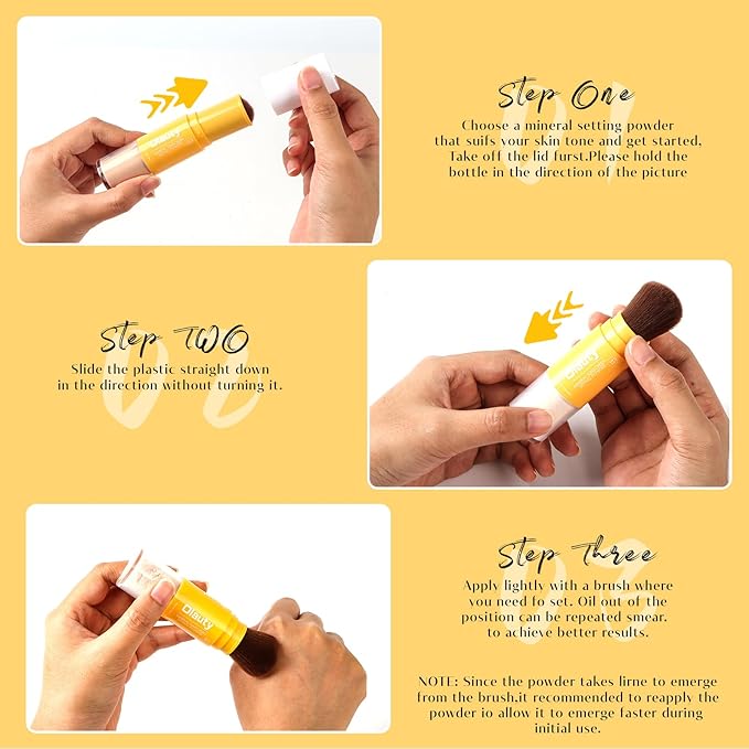 Mineral Sunscreen Setting Powder, Mineral Brush Setting Face Powder Makeup SPF 35 PA Oil Control Natural Matte Finish, Lightweight Breathable Concealer Brush Powder (Translucet, 8g)-BrightBean Baby