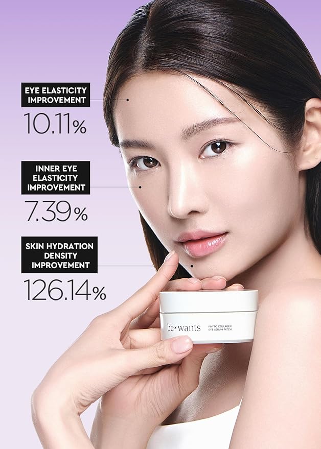 Bewants under eye patches for puffy eyes, Korean under eye mask with vegan collagen and 71.9% bamboo water, patches for dark circles and Cooling, 60 pieces-BrightBean Baby